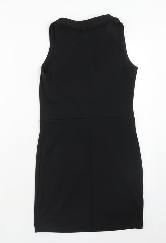 I-X London Womens Black Polyester A-Line Size 8 Collared Pullover