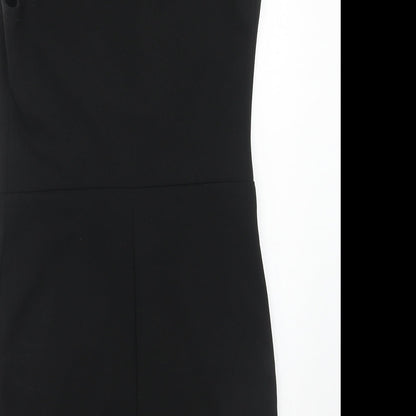 I-X London Womens Black Polyester A-Line Size 8 Collared Pullover