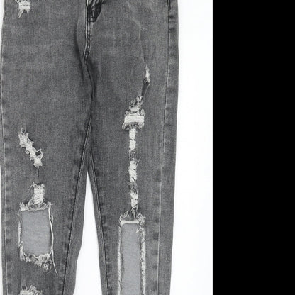 Womens UK Size 10 Denim Wise Regular Fit Skinny Grey Jeans