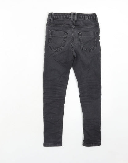 Marks and Spencer Girls Grey Cotton Skinny Jeans Size 7-8 Years Regular Zip