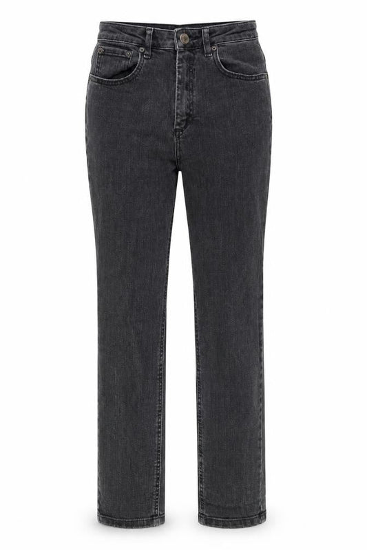 Front view of ASOS women’s grey cotton skinny jeans, size UK 26, in, 32-inch leg regular button