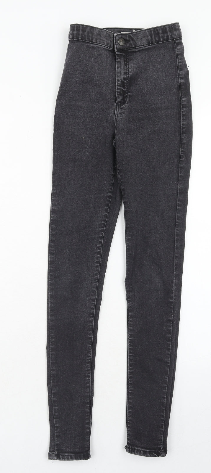 Topshop Womens Black Cotton Skinny Jeans Size 26 in L32 in Regular Zip