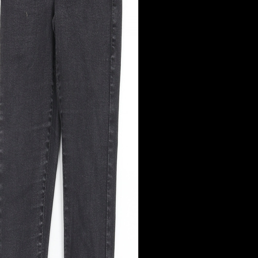 Topshop Womens Black Cotton Skinny Jeans Size 26 in L32 in Regular Zip
