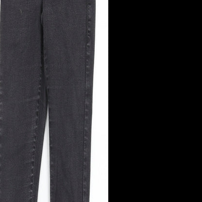 Topshop Womens Black Cotton Skinny Jeans Size 26 in L32 in Regular Zip