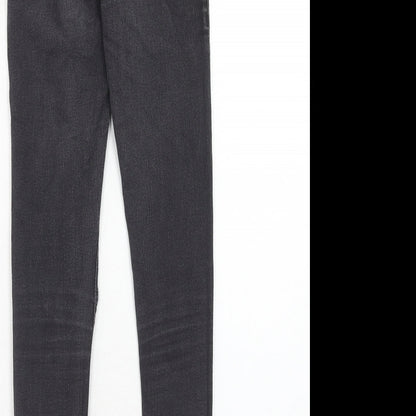 Topshop Womens Black Cotton Skinny Jeans Size 26 in L32 in Regular Zip