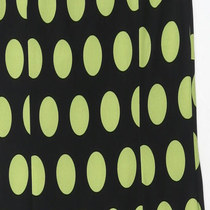 Precis Womens Green Polka Dot Polyester Sheath Size 10 Boat Neck Pullover - Ruched Detail
