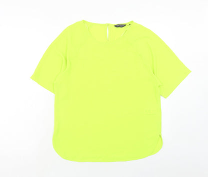 Womens UK Size 10 Marks and Spencer Green Basic T-Shirt