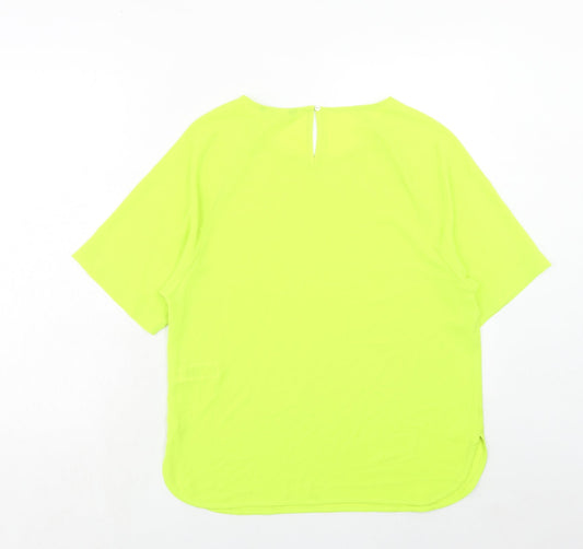 Womens UK Size 10 Marks and Spencer Green Basic T-Shirt