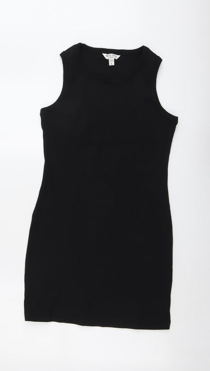 Brave Soul Womens Black Cotton A-Line Size L Round Neck Pullover