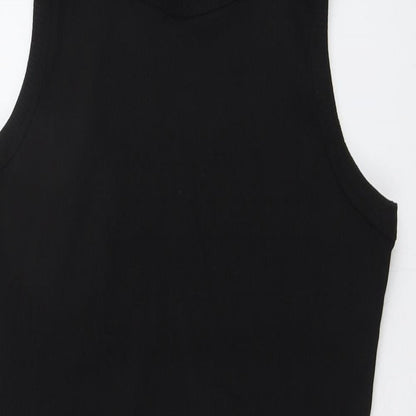 Brave Soul Womens Black Cotton A-Line Size L Round Neck Pullover