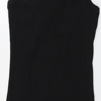 Brave Soul Womens Black Cotton A-Line Size L Round Neck Pullover