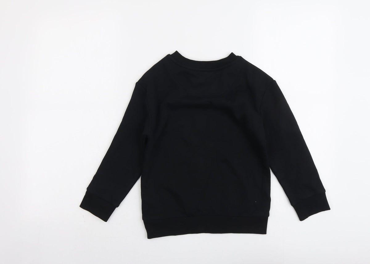 Marks and Spencer Boys Black Cotton Pullover Sweatshirt Size 6-7 Years Pullover - Stranger Things