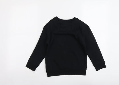 Marks and Spencer Boys Black Cotton Pullover Sweatshirt Size 6-7 Years Pullover - Stranger Things