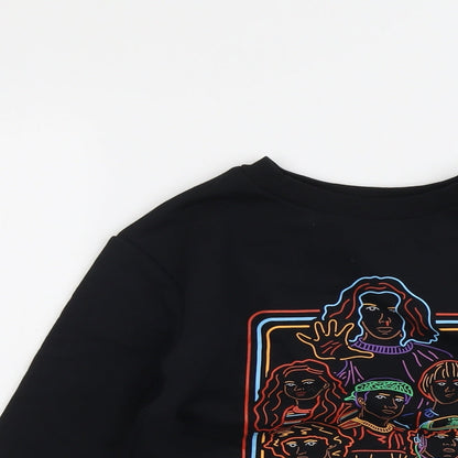 Marks and Spencer Boys Black Cotton Pullover Sweatshirt Size 6-7 Years Pullover - Stranger Things