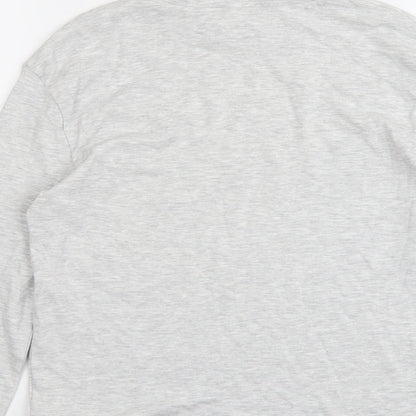 Marks and Spencer Girls Grey Cotton Basic T-Shirt Size 11-12 Years High Neck Pullover