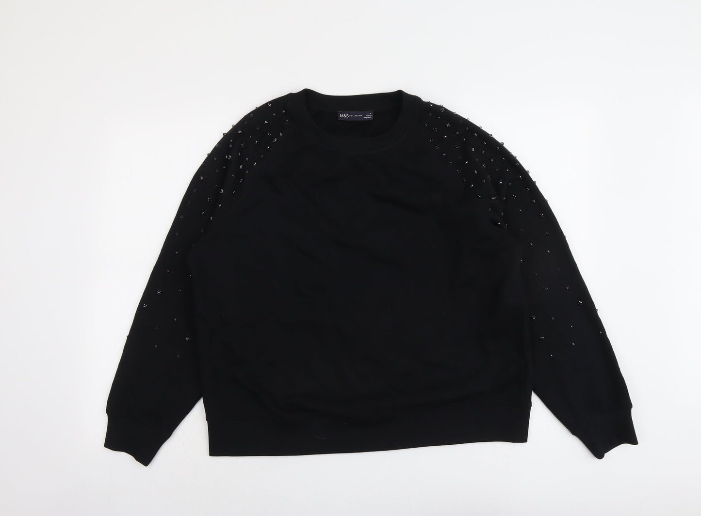 Womens UK Size M Marks and Spencer Black Pullover Sweatshirt