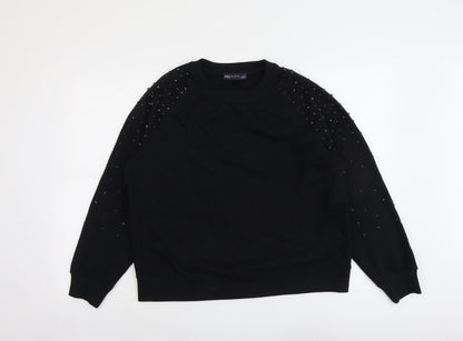 Womens UK Size M Marks and Spencer Black Pullover Sweatshirt
