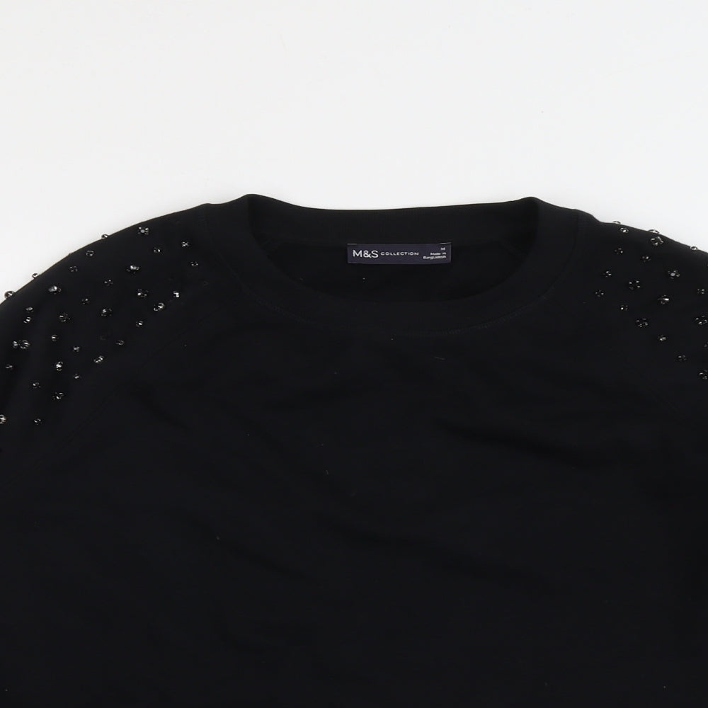 Womens UK Size M Marks and Spencer Black Pullover Sweatshirt