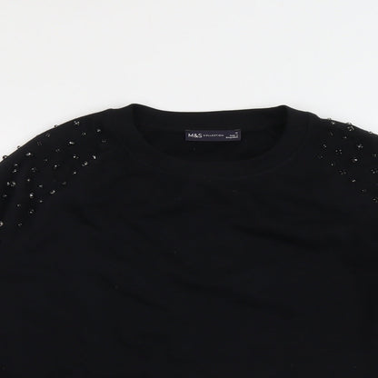 Womens UK Size M Marks and Spencer Black Pullover Sweatshirt