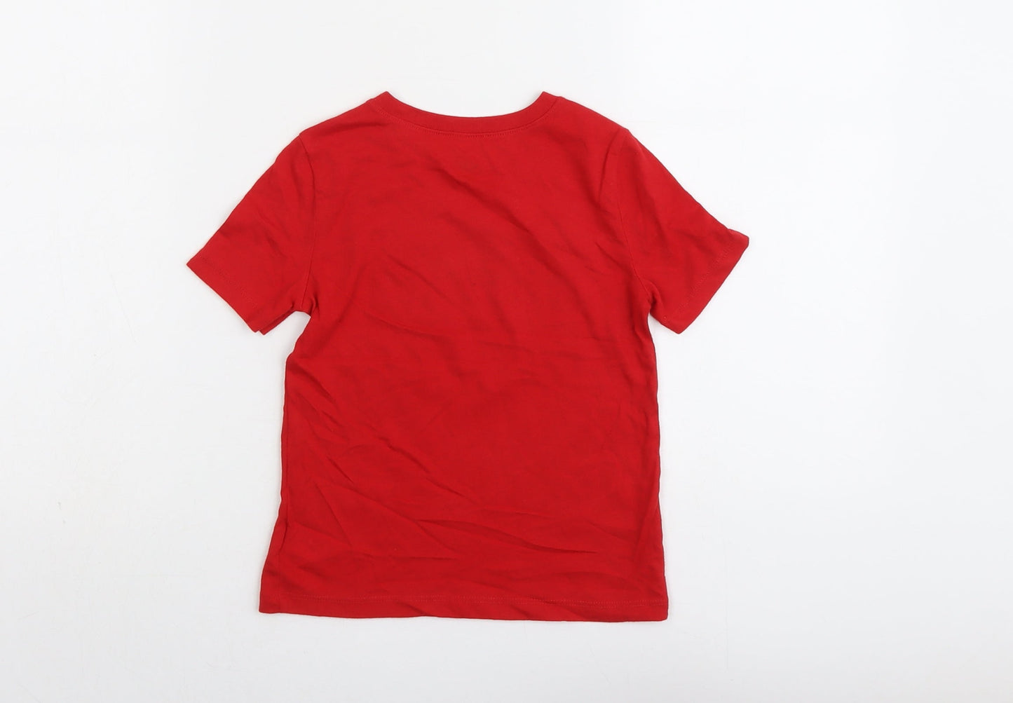 Old Navy Boys Red Cotton Basic T-Shirt Size 4 Years Round Neck Pullover - American Flag Live Free