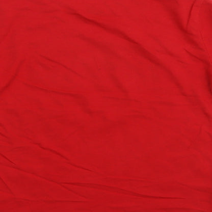 Old Navy Boys Red Cotton Basic T-Shirt Size 4 Years Round Neck Pullover - American Flag Live Free
