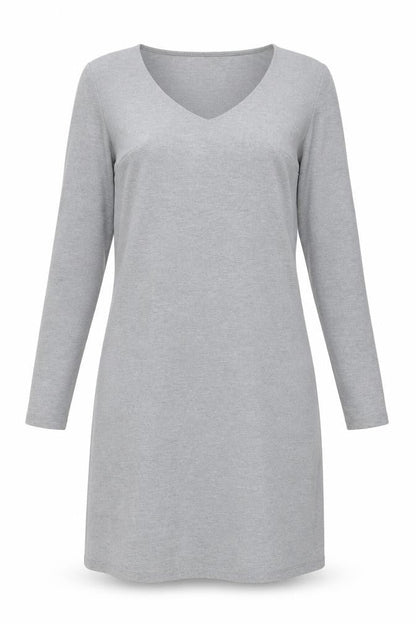 Amisu Womens Grey Polyester A-Line Size 6 V-Neck Pullover