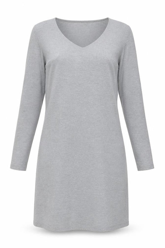Amisu Womens Grey Polyester A-Line Size 6 V-Neck Pullover