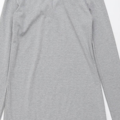 Amisu Womens Grey Polyester A-Line Size 6 V-Neck Pullover