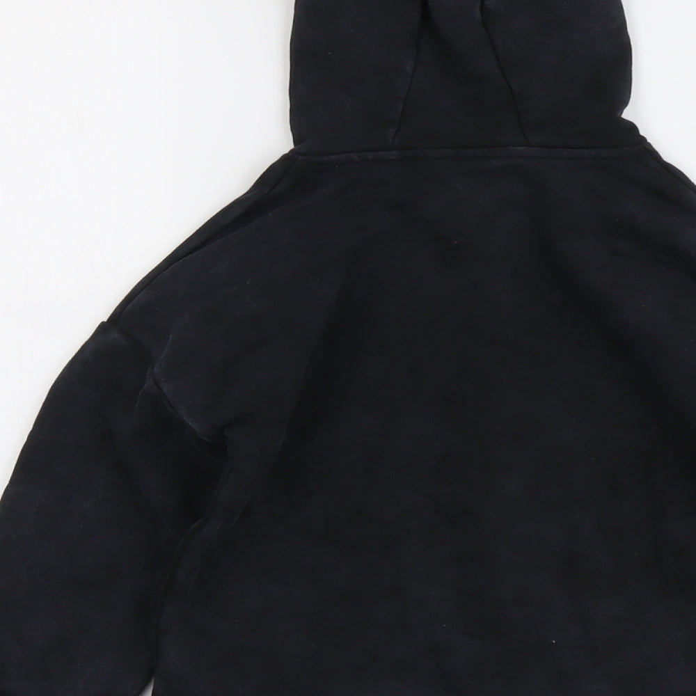 Marks and Spencer Boys Black Cotton Pullover Hoodie Size 7-8 Years Pullover - Strangers Things