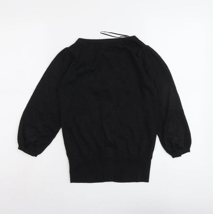 Womens UK Size 10 River Island Black Cardigan Jumper