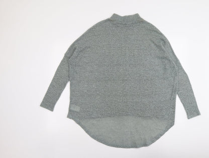 Light Before Dark Womens Green Mock Neck Acrylic Pullover Jumper Size S