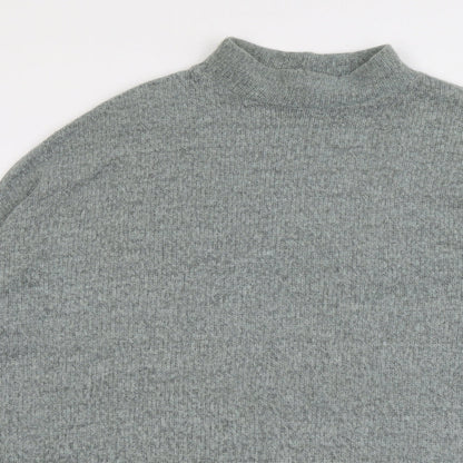 Light Before Dark Womens Green Mock Neck Acrylic Pullover Jumper Size S