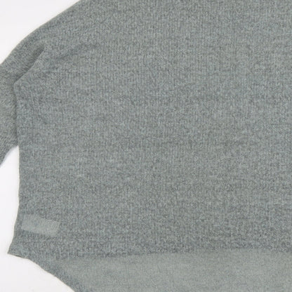 Light Before Dark Womens Green Mock Neck Acrylic Pullover Jumper Size S