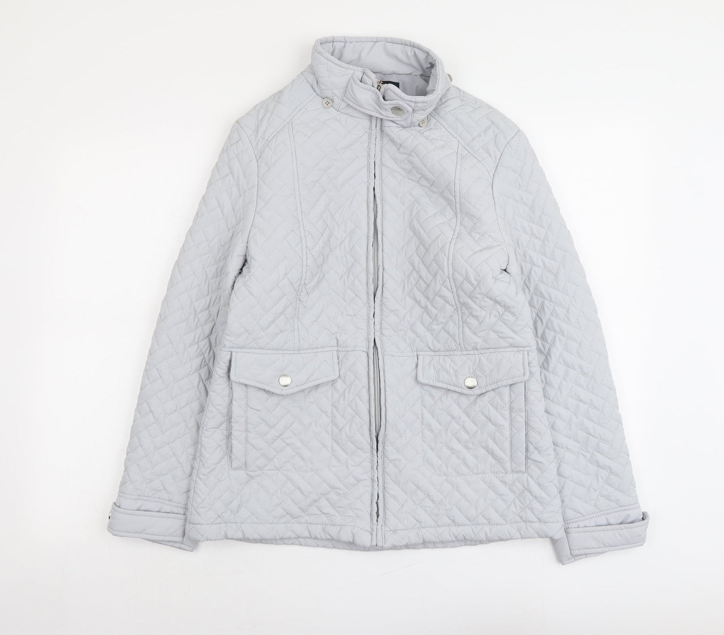 Womens UK Size 10 EWM Grey Quilted Coat