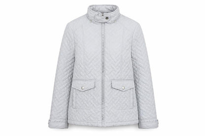 Womens UK Size 10 EWM Grey Quilted Coat
