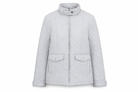 Womens UK Size 10 EWM Grey Quilted Coat