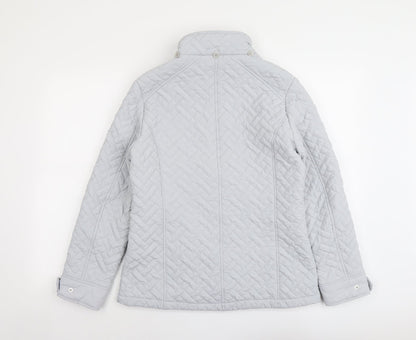 Womens UK Size 10 EWM Grey Quilted Coat