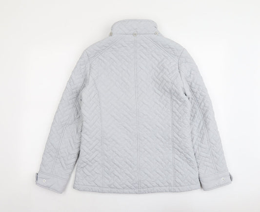 Womens UK Size 10 EWM Grey Quilted Coat