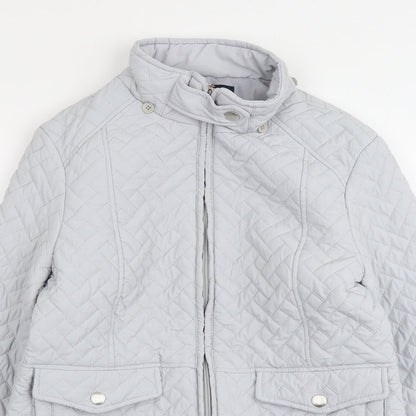 Womens UK Size 10 EWM Grey Quilted Coat