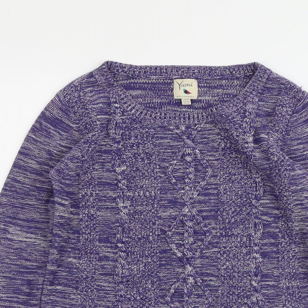 Womens UK Size 10 Yumi Purple Pullover Jumper