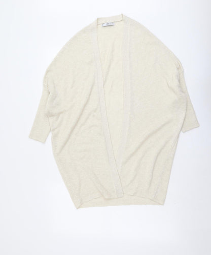 Womens UK Size XS Mango Beige Cardigan Jumper