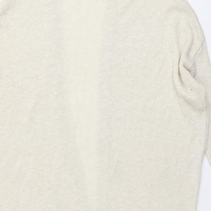 Womens UK Size XS Mango Beige Cardigan Jumper