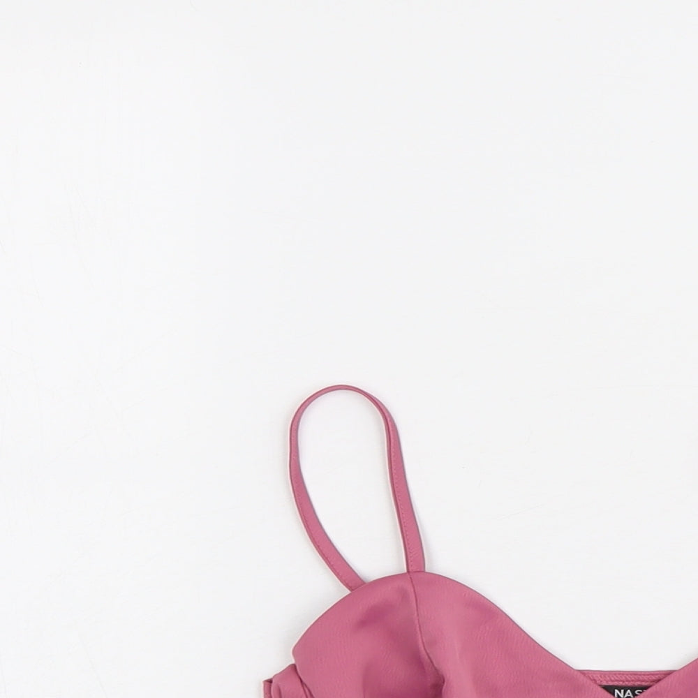 Nasty Gal Womens Pink Polyester Cropped Tank Size 8 Sweetheart