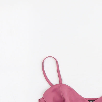 Nasty Gal Womens Pink Polyester Cropped Tank Size 8 Sweetheart