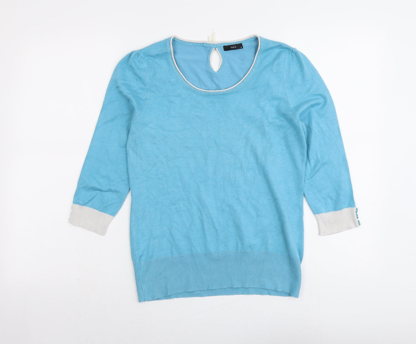Womens UK Size 10 M&Co Blue Pullover Jumper