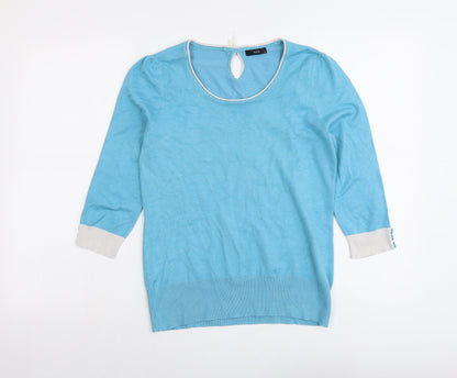 Womens UK Size 10 M&Co Blue Pullover Jumper