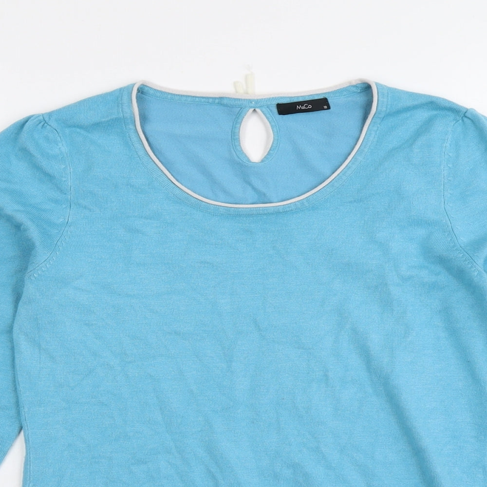 Womens UK Size 10 M&Co Blue Pullover Jumper