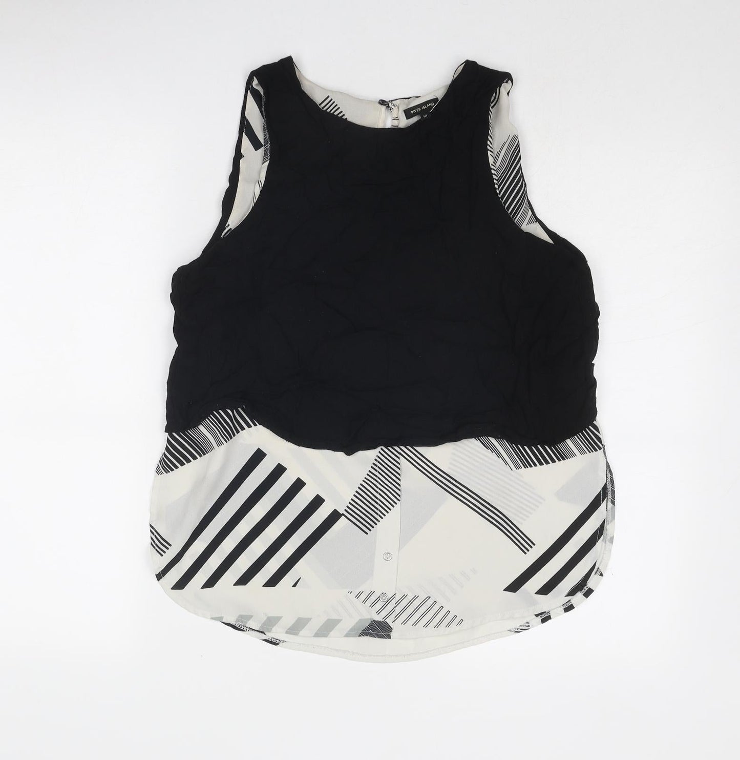 Womens UK Size 10 River Island Black Basic Tank