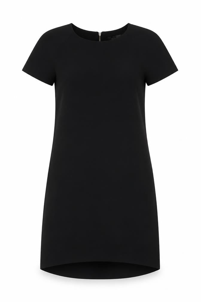 Topshop Womens Black Polyester A-Line Size 4 Round Neck Zip
