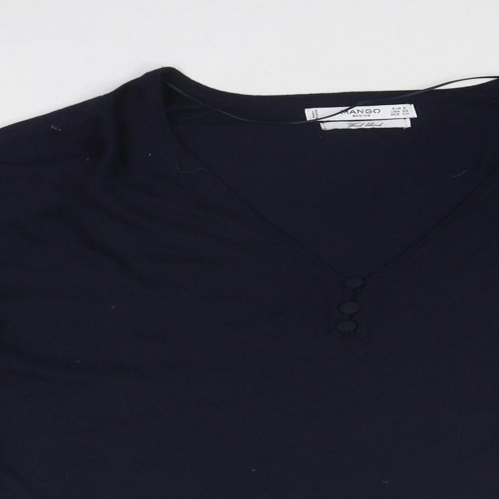 Womens UK Size S Mango Blue Pullover Jumper